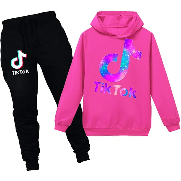 Tik Tok Pullover Hoodie Set Casual novedad sudadera 2 piezas moda Tik ropa para niñas niños Ormromra WRMH-138-44 | Walmart en línea