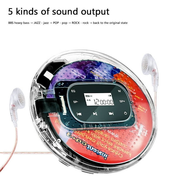  DAUERHAFT Reproductor de CD Bluetooth, reproductor de música de  CD vintage 2400mAh batería de alta capacidad multifuncional HiFi para el  hogar (azul cielo) : Electrónica