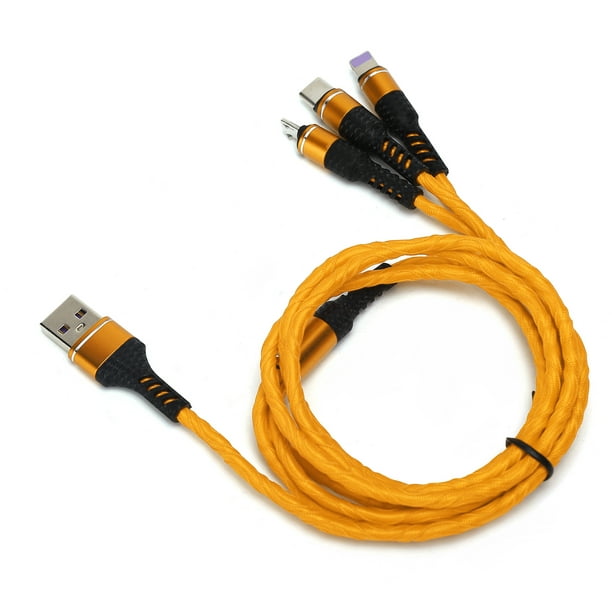 Cable USB de carga rápida, adaptador de cable de cargador universal USB 3  en 1 Cable de cargador múltiple Rendimiento finamente ajustado