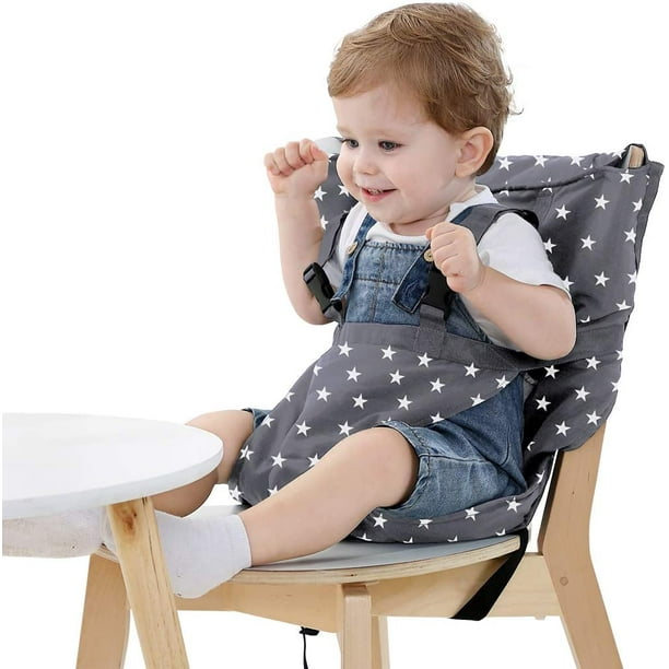 Trona de viaje (gris) Asiento fácil portátil - Silla elevadora para niños,  funda de asiento para trona para niños pequeños - Ajustable, segura,  lavable - Fácil de llevar en el bolso Rojo