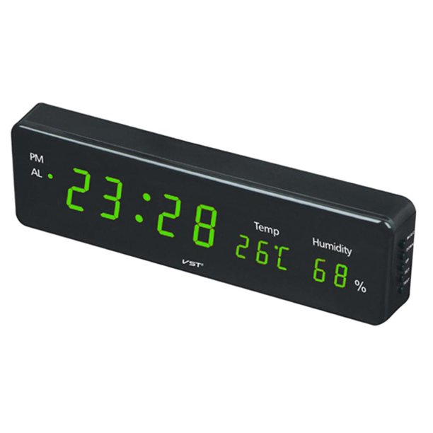 Reloj de pared digital LED de 10 pulgadas Reloj electrónico de pantalla  grande de 2 colores con pantalla de temperatura (verde)