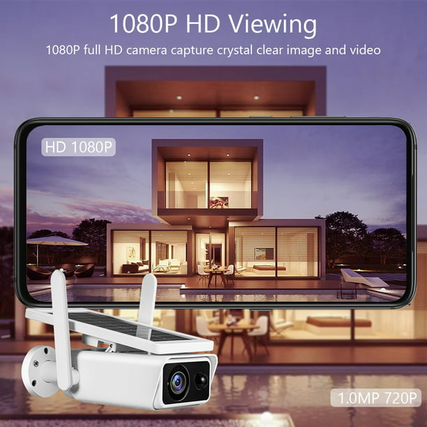 Camara De Seguridad Solar 1080P WIFI Inalambrica Para Casa Exterior HD Con  Audio 