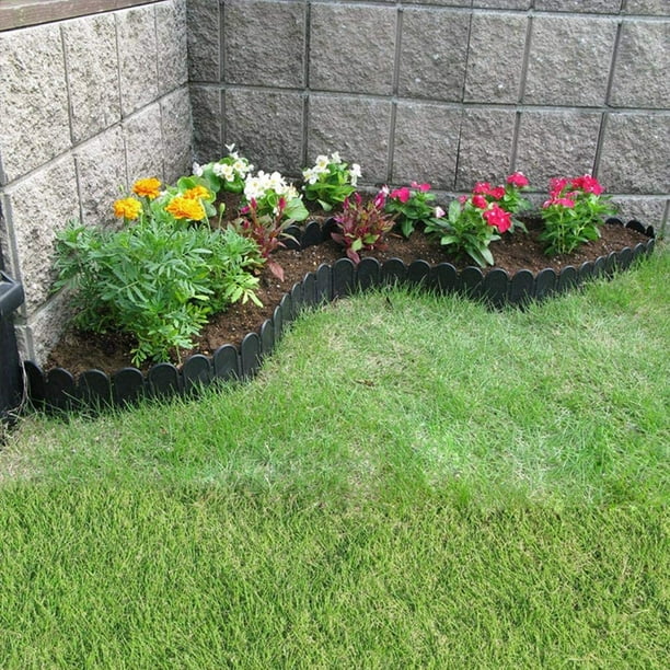 Tradineur - Valla doble cara PVC decorativa de jardín - Borde para césped,  plantas, flores, decoración de exterior - 1 x 3 Metro
