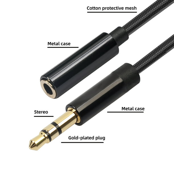 Cable extensión de audio 3.5mm macho a hembra 1.5 metros