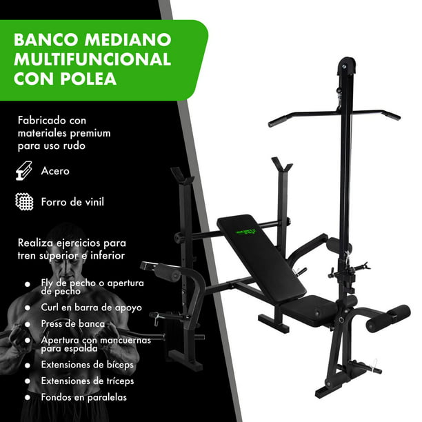 Active Life  BANCO DE EJERCICIOS CON POLEA para espalda, brazos, piernas -  S/. 1690.00