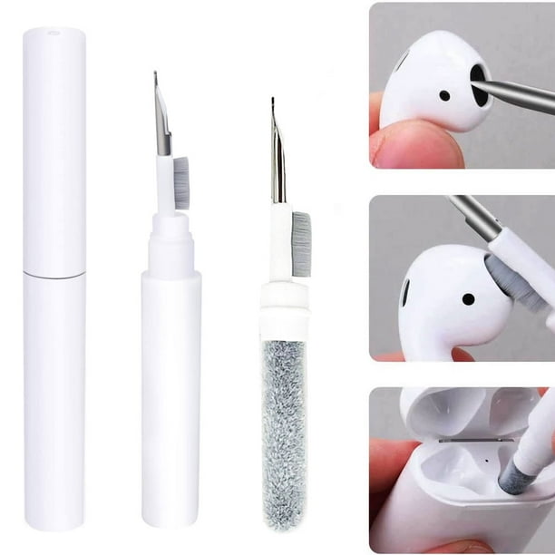  Kit de limpieza para AirPods, bolígrafo de limpieza 3 en 1 para  todos los auriculares/Airpods Pro 1st 2nd 3rd/Samsung con esponja  limpiadora, cepillo suave, recogedor de suciedad : Electrónica