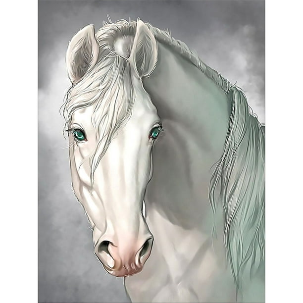 Pintura de diamante Cuadro Kit Crystal Art - Caballo de color - 30 x 30 cm