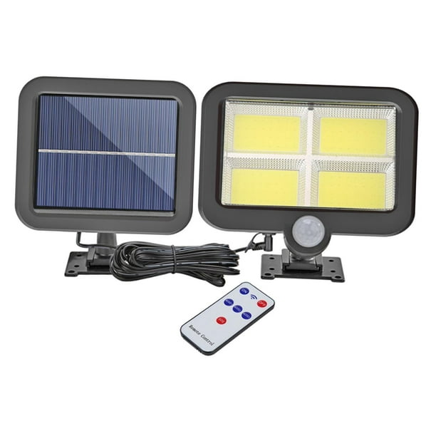 LED Solar Sensor de movimiento Luz de pared Impermeable Lámpara de  seguridad para uso en exteriores 128 COB con control remoto kusrkot Luz de  pared exterior impermeable