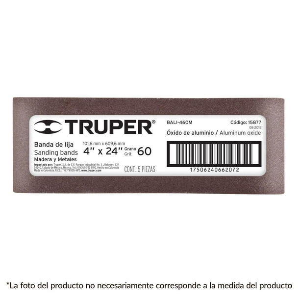 Banda de lija para madera 4x24' grano 36 Truper Truper BALI-436M