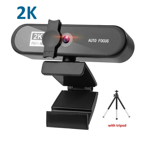 Cámara Web 2K 4K 1080 P para PC, Webcam en línea USB con micrófono, enfoque  automático