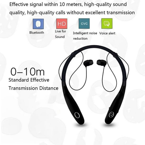 Bearachild HBS900s Wireless Bluetooth 4.2 Banda para el cuello Auriculares  deportivos Sonido estéreo Aire libre Auriculares manos libres para Cables  de audio/vídeo Negro
