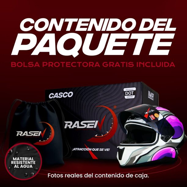 CASCO DE MOTO INTEGRAL FIBRA DE VIDRIO NEGRO/MORADO