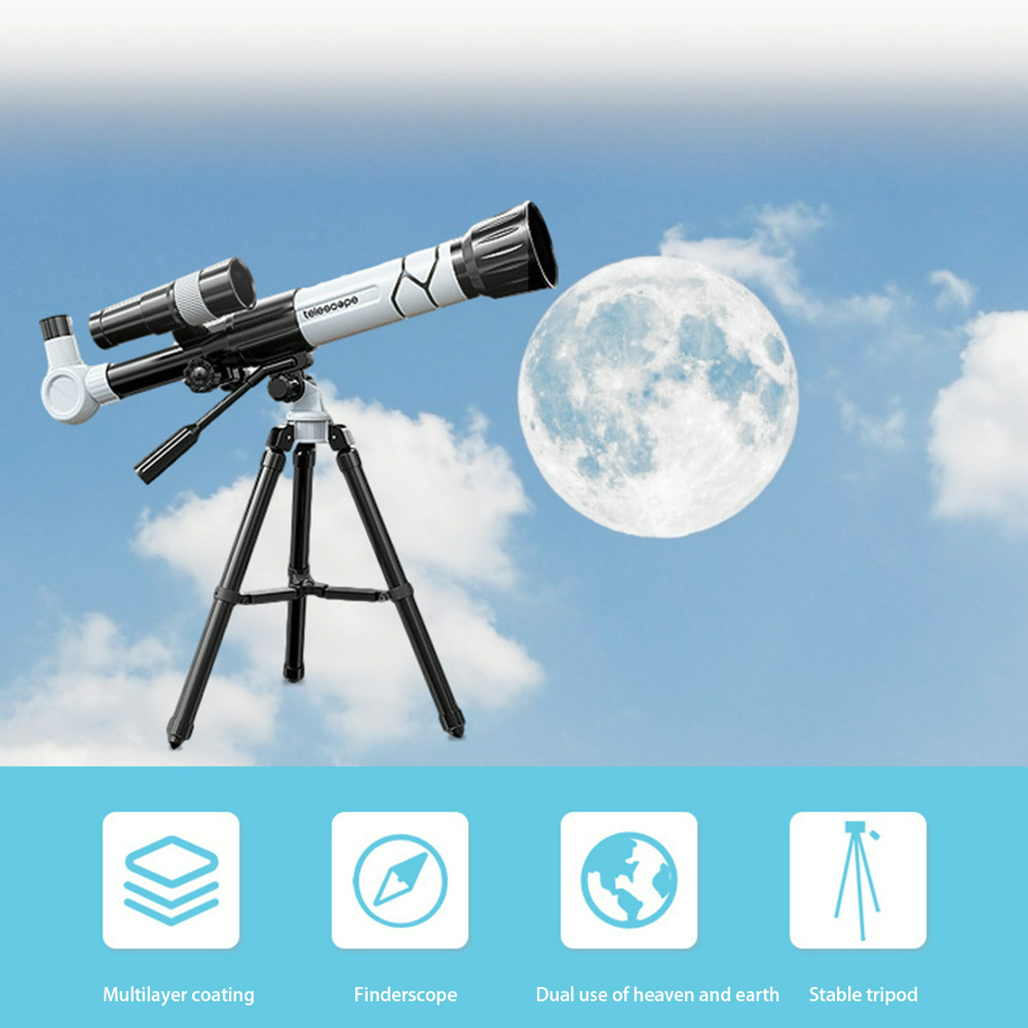 Telescopio astronómico profesional potente, Monocular portátil HD,  telescopio de observación de planetas y Luna espacial, regalos para niños