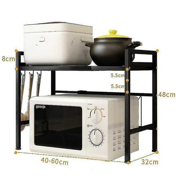 Homsee Estante para hornear de cocina de 5 niveles con gabinete de  almacenamiento, soporte industrial para horno de microondas, estante  organizador de