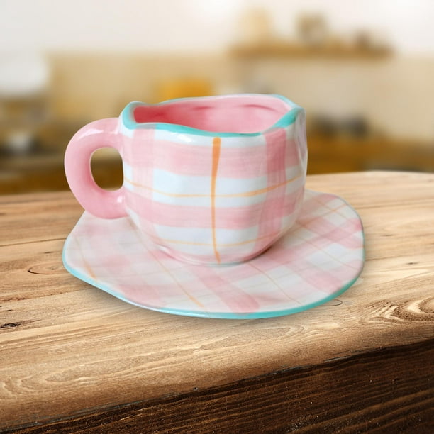 Tazas de cerámica Retro con bandeja para café, leche, té, tazas de