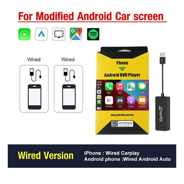 Adaptador USB dongle CarPlay inalámbrico para IOS Android reproductor  automático navegación