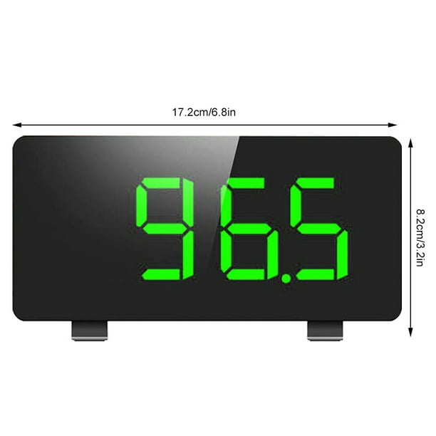 Reloj de mesa digital Radio FM Modo de repetición Dormitorio Hotel Pantalla  LED Reloj despertador con puerto USB, Pantalla verde Inevent EL3017-03B
