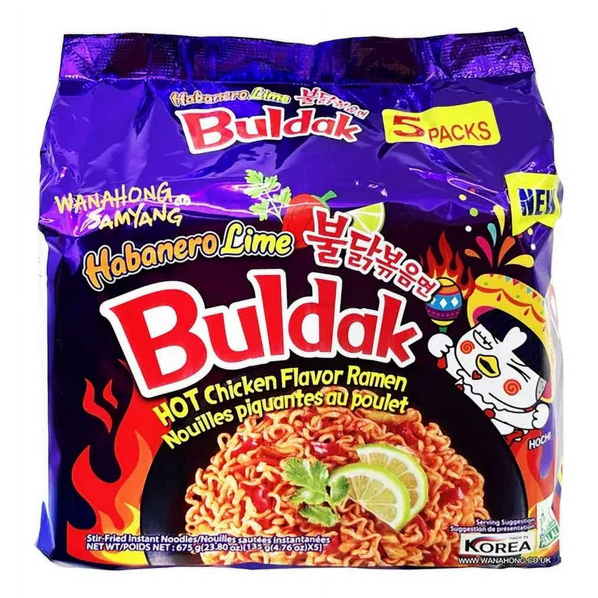 Multi Bolsa Ramen Samyang Habanero- 5 piezas Samyang Buldak Noodles