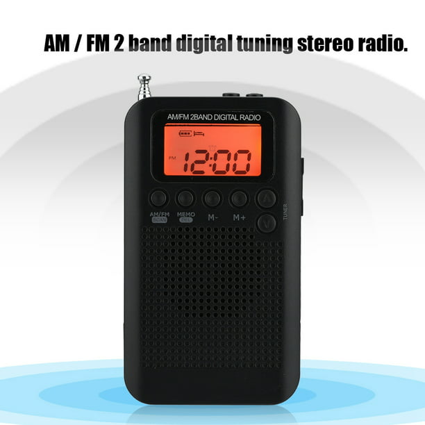 Mini radio AM/FM, radio de bolsillo universal delgada AM/FM, altavoces  estéreo portátiles, receptor de música reproductor de música, altavoz