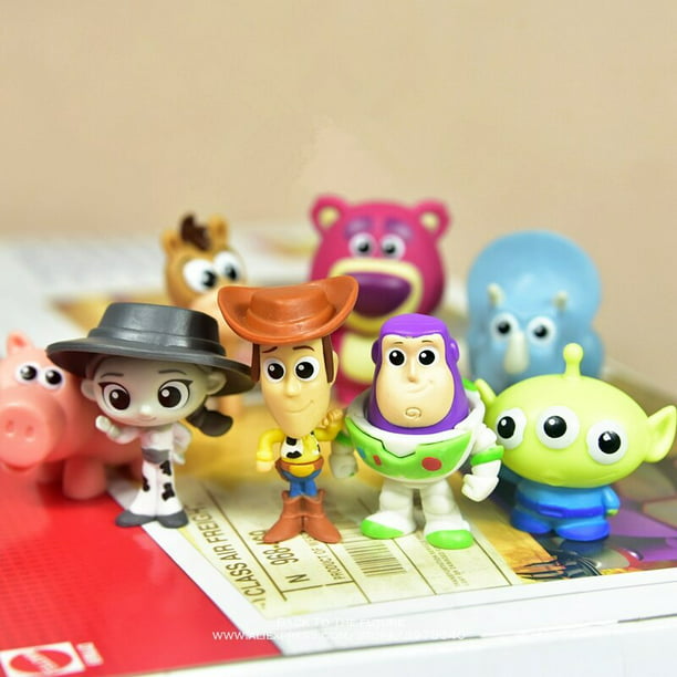 Disney-figuras de acción de Toy Story 4 Woody Buzz Lightyear, modelo de  juguete para niños, versión Q, 3-5cm Gong Bohan LED