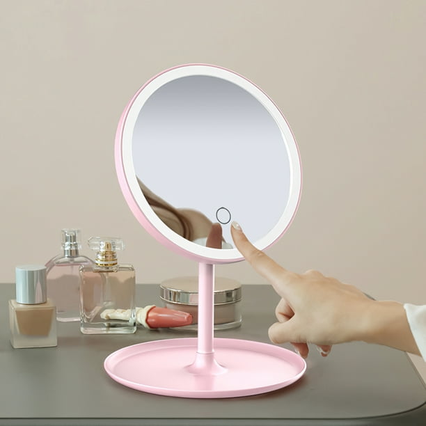 Espejo cosmético de maquillaje, espejo de tocador de escritorio, 5  aumentos, espejo de belleza portátil, espejo de baño de dos caras, espejo  pequeño