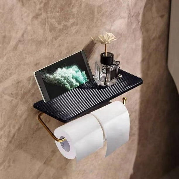 Portarrollos de papel higiénico doble para toallas de baño, soporte para  rollo de papel higiénico sobre el tanque, soporte para rollo de papel