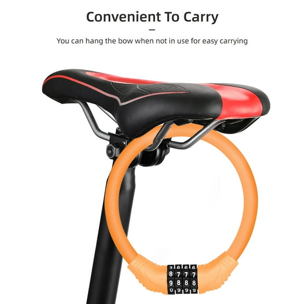 Bicicleta Candados para bicicletas Contraseña de 4 dígitos MTB Road Bike  Security Cable Lock (Naranja)