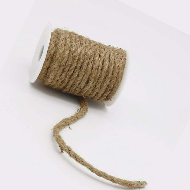 Cuerda de cuerda de yute de 0.079 in, 2 capas, cuerda de yute de fibra de  984.3 ft, cuerda de cáñamo para decoración marrón