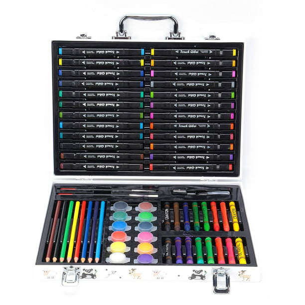 Kit de marcadores de color suministros de arte 6pcs / Set Kits de dibujo para  niños Juego de arte Juego de pintura para colorear con caja de  almacenamiento de madera para dibujar