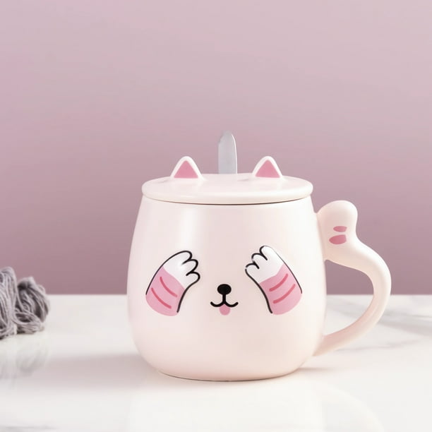 Taza gato rosado con cuchara kawaii - Kawaii House