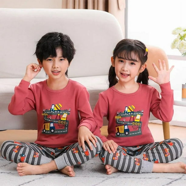 Leveret Pijamas a rayas para niños y niñas pequeñas, conjunto  de pijama de 2 piezas, ropa de dormir 100% algodón (niño-14 años), Con  color : Ropa, Zapatos y Joyería
