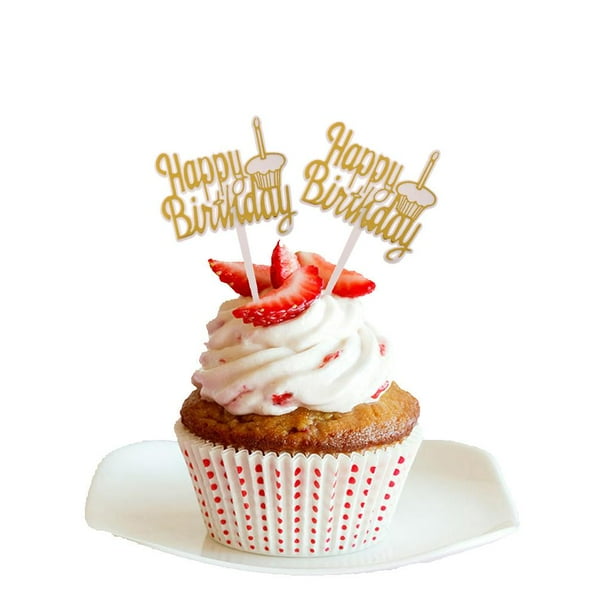 Paquete De 12 Letras De Decoración De Pasteles Cupcake Topper Suministros  Para Fiestas Soledad Pastel De Cumpleaños Feliz | Walmart en línea
