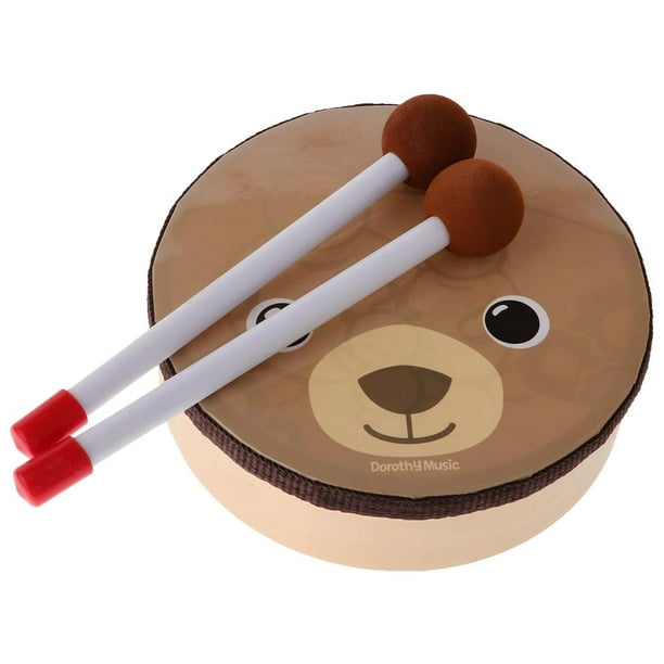  Juguete de Percusión de Tambor de Mano de Dibujos Animados para La Educación de Aprendizaje de Instrumentos Musicales , , como se describe Baoblaze Juguete de percusión de mano