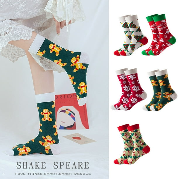 Divertidos calcetines de Navidad para mujer, divertidos regalos de Navidad  para mujeres, juego de calcetines de algodón acogedores