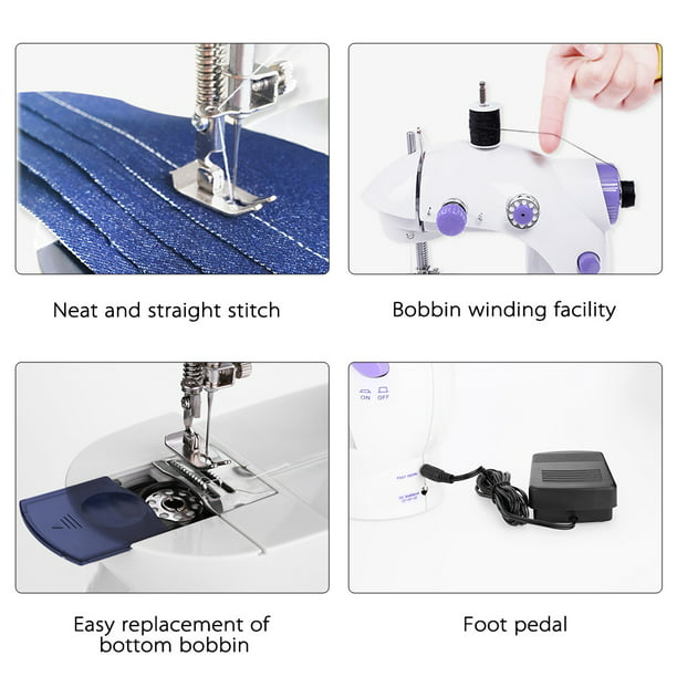 Comprar Mini máquinas de coser portátiles de mano, telas de ropa  multifuncionales para el hogar, costura eléctrica