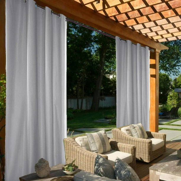 2 cortinas para exteriores para tratamiento de ventanas impermeables para  patio, ojales opacos con aismiento térmico para mantener en Gloria cortinas  impermeables al aire libre