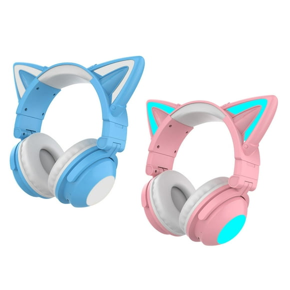 2x cat ear wireless headset earphone headphones earpieces new cuticat