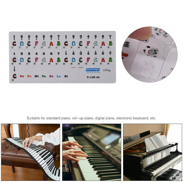 Piano teclado música Nota pegatinas etiquetas Do-Re-Mi-Fa-Sol-La