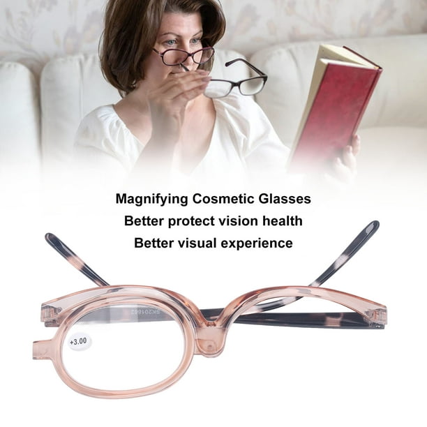 Gafas de Maquillaje de Ojos de Lente única Naranja Gafas de Lectura  Cosméticas para Mujer para Leer y Maquillarse Gafas de Lectura de Maquillaje  de Rotación de 180 Grados con ANGGREK Otros