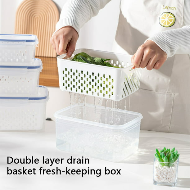 Comprar Nevera de cocina organizador cesta contenedor cajón caja de  almacenamiento cajón retráctil ahorrador de espacio estante de nevera