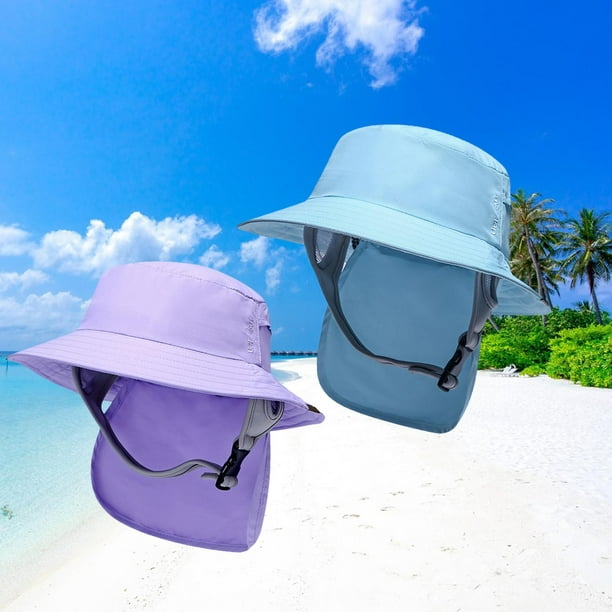 Sombrero de cubo de Surf ligero de 2 piezas con correas para la barbilla,  cubierta con solapa para e Macarena Sombrero de pescador de surf