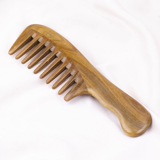 Peine Irfora Peine para el cabello de madera Peine de madera de dientes  finos para mujeres Peine de sándalo desenredante natural sin estático  Irfora Peine