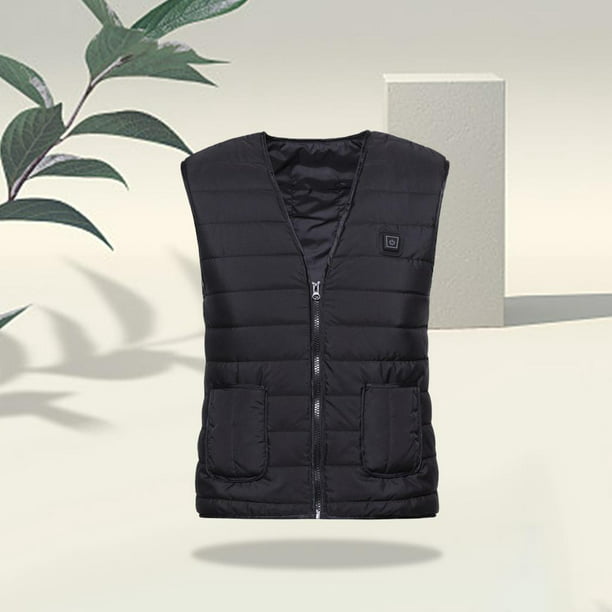 Ymiko Chaleco calefactable, chaqueta térmica eléctrica para mujeres y  hombres, ropa térmica con carga USB, Negro 
