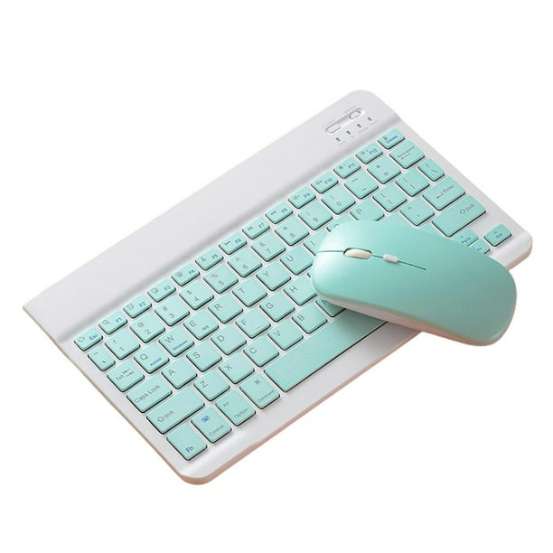 Kit Teclado Mouse Inalambrico Usb Pila Tablet Pc Notebook Color Del Teclado  Blanco