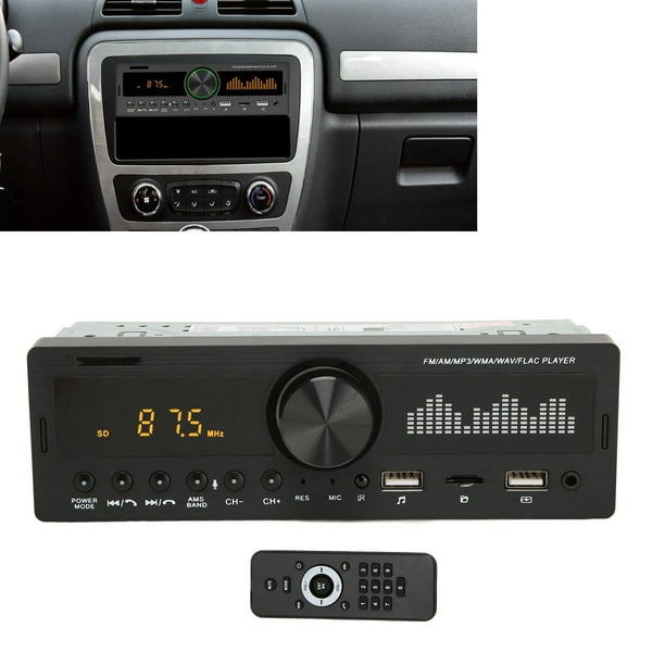 Doble USB estéreo para coche Bluetooth manos libres FM 87,5 MHz a 108MHz  reproductor de coche soporte MP3 WMA WAV FLAC APE