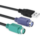 Adaptador de Cable USB PS2 para teclado y ratón con interfaz PS/2, controlador USB integrado y puerto PS2 compatible con conmutador KVM Ormromra 2035516-2 - imagen 5 de 8