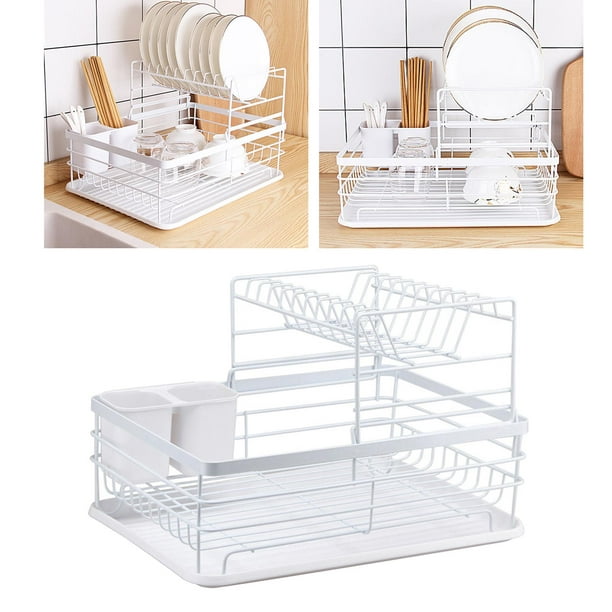 Zerodeko 1 estante de plástico para platos que ahorra espacio, organizador  de platos, estante de platos de cocina, secadora de platos, encimera de