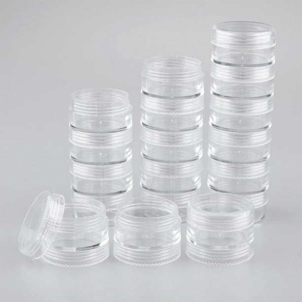  Empty - 12 recipientes de plástico transparente con tapa para  productos de belleza, manualidades y otros : Arte y Manualidades