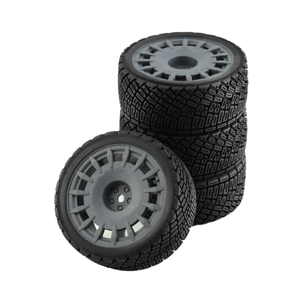 Neumáticos de llanta de rueda de actualización de coche RC de 4 piezas.  Llantas planas. Llantas de rueda Neumáticos de goma de coche RC. para coche  de gris CUTICAT Neumáticos para coches