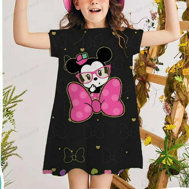 Disney Minnie Mickey Mouse niña vestidos de manga niños Casual Vintage Wear verano vestido niña niños niñas diario casual dress2T Gao Jinjia LED | Walmart en línea